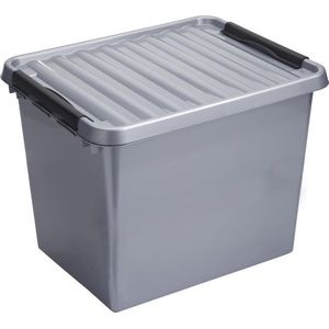 Sunware - Q-line opbergbox 52L metaal zwart - 50 x 40 x 38 cm
