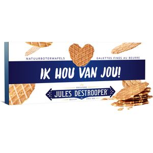 Jules Destrooper Natuurboterwafels koekjes in geschenkdoos - ""Ik hou van jou!"" - 100g