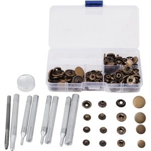 Snap Fasteners Kit - Lederen Reparatieset - 40 Sets - Met Instelling Tool - Voor Kleding, Jassen, Jeans - Bronzen kleur .