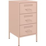 vidaXL - Nachtkastje - 36x39x68 - cm - staal - roze