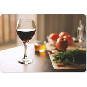 Bureau mat - Lekkere rode wijn met groenten - 60x40