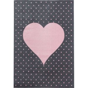 Pochon - Tapijt Bambi - Roze - 170x120x1 - Vloerkleed - Hart - Laagpolige Vloerkleed - Kortpolige Vloerkleed - Vloerkleed voor Kinderkamer - Speelkleed - Rechthoekige Tapijt - Rechthoekige Vloerkleed