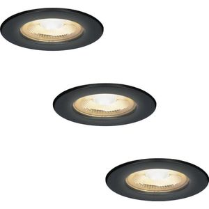 3x Nola Dimbare LED Inbouwspots - Zwart - 5 Watt - 2700K Warm Licht - IP65 Voor Binnen en Buiten