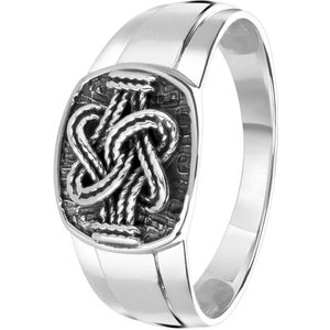 Lucardi Heren Ring Surinaamse mattenklopper - Ring - Cadeau - Vaderdag - Echt Zilver - Zilverkleurig