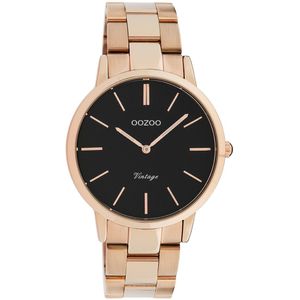 OOZOO Timepieces - Rosé goudkleurige horloge met rosé goudkleurige roestvrijstalen armband - C20037