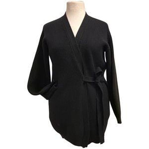 Chique Dames Vest / Trui | Cardigan | Met Tailleband | Zwart - L/XL