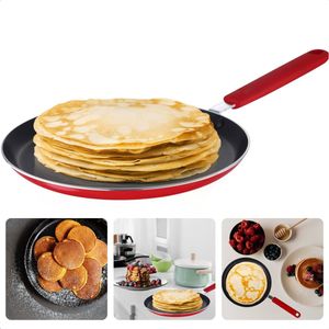Pannenkoekenpan voor Inductie - ø24cm - Koekenpan - Alle Warmtebronnen - Geperst Aluminium - Anti-Aanbaklaag - Softtouch Handgreep - Ophangoog - Rood