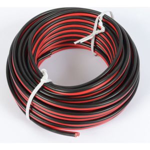 Luidsprekerkabel - PD Connex RX30 - Rol van 10 meter 0.75mm2 luidsprekerkabel - Rood / zwart