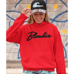 Blondie & Brownie Hoodie Premium Red Black (Blondie - Maat S) | BFF Koppel Sweater | Best Friends Forever