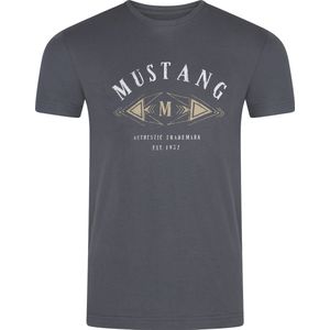 Mustang Heren T-Shirt regular fit Grijs XL Ronde Hals Volwassenen Opdruk Print Shirts