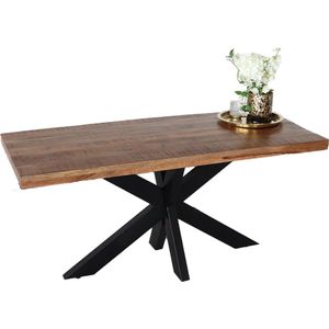 Eettafel langwerpig mangohout 160cm Gio bruin eetkamertafel mango