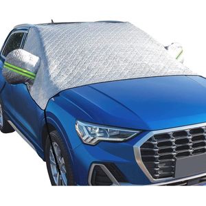 Windschermhoes Winter Windschermhoes Waterdicht Winddicht Stofdicht Krasbestendig UV-bescherming Halve Autohoes voor de meeste auto's 248 x 148 cm