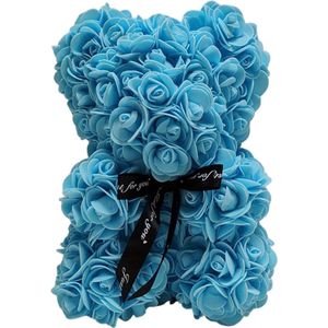 Livano Rose Bear - Rozen Beer - Teddy - Rozen Beertje - Valentijn Cadeautje Voor Haar & Hem - Vrouw - Blauw