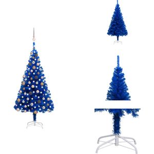 vidaXL Kunstkerstboom Blue - 150 cm - met LED-verlichting - Decoratieve kerstboom