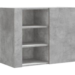 vidaXL Wandkast betongrijs - 75x35x60 cm Wandkast - Betongrijs - Houten Kast - Opslagoplossing - Badkamermeubel
