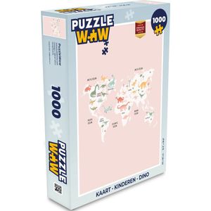 Puzzel Kaart - Kinderen - Dino - Legpuzzel - Puzzel 1000 stukjes volwassenen