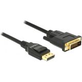 Premium DisplayPort naar DVI kabel - DP 1.2a (4K 30Hz) / zwart - 3 meter