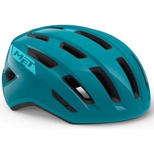 MET Miles Fietshelm Mannen & Vrouwen – Fietshelm Stadsfiets Volwassenen – E-Bike – Trekking – Maat S/M (52-58cm) – Teal Glossy (Blauw)