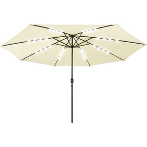 VidaXL Parasol LED-verlichting Metalen Paal 400 cm Zandkleurig