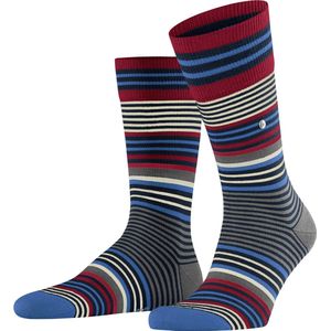 Burlington Stripe one-size wol sokken heren blauw - Matt 40-46