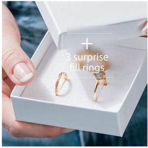 iXXXi Jewelry-On the go ring set Love-Goudkleurig-Dames Sieraden geschenkset
