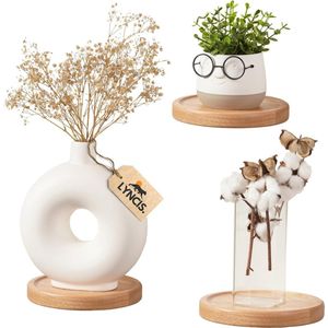 Set van 3 zwevende planken, rond, 16 cm, natuurlijke kleur eiken, stijlvolle plantenwandplank voor thuis, modern houten rek voor je muur in minimalistisch design, decoratief rek voor woon- en