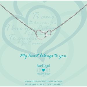 Heart to Get  - Verbonden Harten - Ketting - Zilver - 44 cm