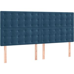 vidaXL-Hoofdborden-4-st-90x5x78/88-cm-fluweel-donkerblauw