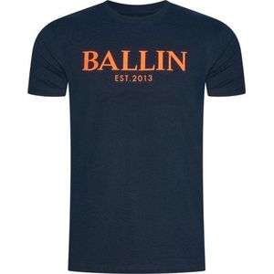 Ballin Est. 2013 T-Shirt Navy Oranje Maat S