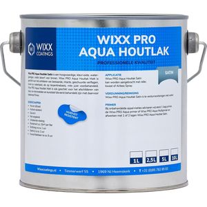 Wixx PRO Aqua Houtlak Satin - 5L - Mengkleur