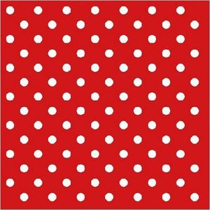 40x Rode servetten met witte stippen 33 x 33 cm - Papieren wegwerp servetjes - Rood/wit/stippen/spaans- feest artikelen - feest decoraties