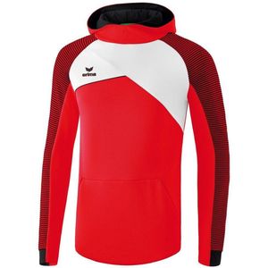 Erima Premium One 2.0 Sweatshirt Met Capuchon - Rood / Wit / Zwart | Maat: XL