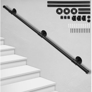 Trapleuning Gepoedercoat Leuningen Diameter 32 mm Outdoor Indoor Zwart Lengte 150cm