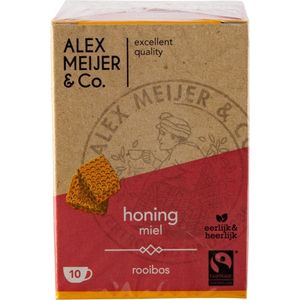 Rooibos-honing Theezakjes Grote Verpakking 60 zakjes 1,5 gram Alex Meijer Fair Trade