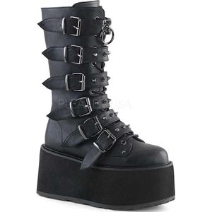 DemoniaCult - DAMNED-225 Plateau Laarzen - US 7 - 37 Shoes - Zwart