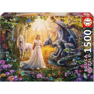 Magische Lichtung (1500 stukjes, draak, prinses en eenhoorn)