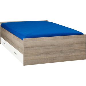 Bed met opbergruimte | 180x200 | Donkergrijs Hout | Inclusief witte bedlade