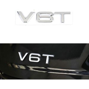 Auto Embleem V6T - Zelfklevende Badge - V6 Logo - universeel/alle automerken - Auto Accessoires