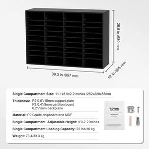 Mason® - Kast Organizer - Organizers - Opbergkast - Opbergers - Kast - Zonder Deuren - Zwart - 997x305x680 mm