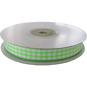 Geruit Lint 16mm (1,6cm) | Lint met Ruitjes | Gingham Plaid | Appel Groen | Cadeaulint | Decoratielint | Rol: 22 meter