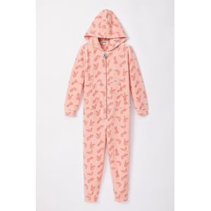 Woody Unisex Onesie haas print roze - maat L