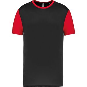 Tweekleurig herenshirt jersey met korte mouwen 'Proact' Black/Red - XL