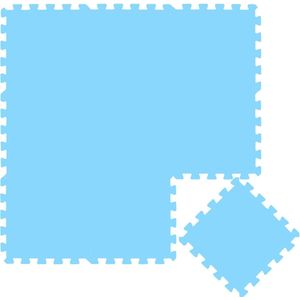 Puzzelmat van Foam – 30x30cm 9 Delig – Vlo – Speelmat voor Baby’s en Kinderen – Licht Blauw