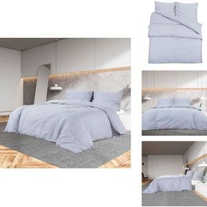 vidaXL Dekbedovertrek Grijze 140x200 cm - 100% Katoen - Standard 100 van OEKO-TEX - Dekbedovertrek