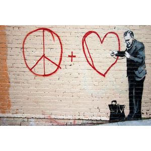 BANKSY Peaceful Hearts Doctor Canvas Print