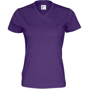 Cottover T-SHIRT V-NECK LADY - GOTS GECERTIFICEERD 141021 - Paars - S