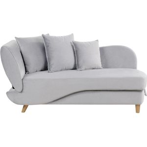 Chaise longue met opbergruimte fluweel lichtgrijs linkszijdig MERI II