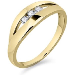 Schitterende 14 Karaat Gouden Ring met Zirkonia's | Verlovingsring | Damesring 17,75 mm. (maat 56)