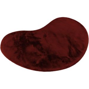 Lalee Heaven - Organische Vloerkleed - Tapijt – Karpet - Hoogpolig - Superzacht nier vorm -comfy Fluffy - rabbit fur- 160x230 cm Organische vorm bordeux rood