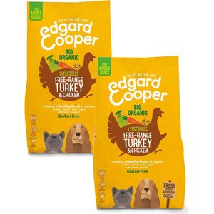 Edgard & Cooper Verse Biokalkoen & Biokip (vrije uitloop) Brok - Voor volwassen honden - Hondenvoer - 2 x 2.5kg